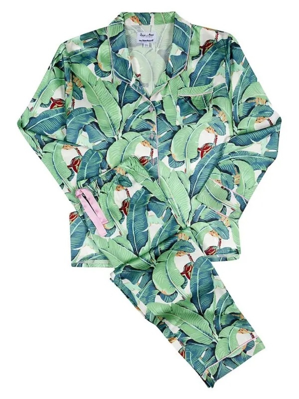 Sant and Abel Banana Leaf Silk Pajama Set Preloved Great Condition
